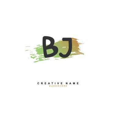 B J Bj İlk logo şablonu vektörü. Harf logosu kavramı