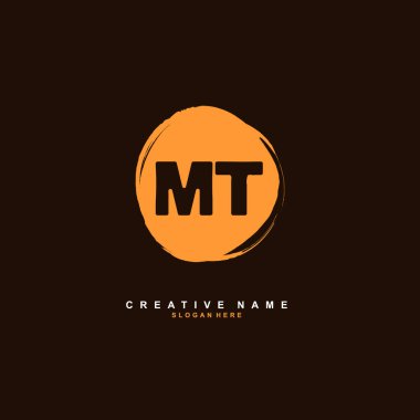 MT MT ilk logo şablonu vektörü. Harf logosu kavramı