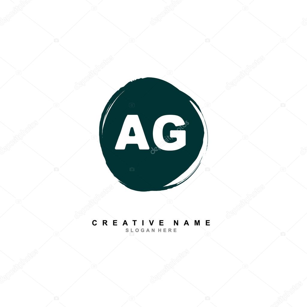 A G AG Initial logo template vector. Letter logo concept