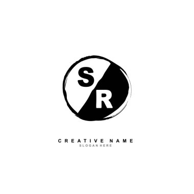 S R R Sr. İlk logo şablonu vektörü. Harf logosu kavramı