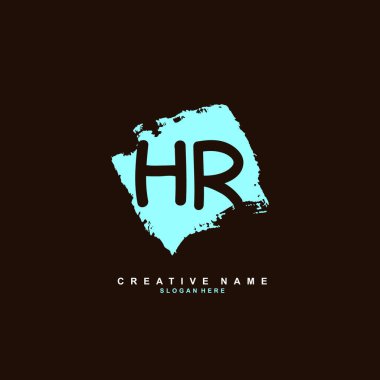 H R R Hr İlk logo şablonu vektörü. Harf logosu kavramı