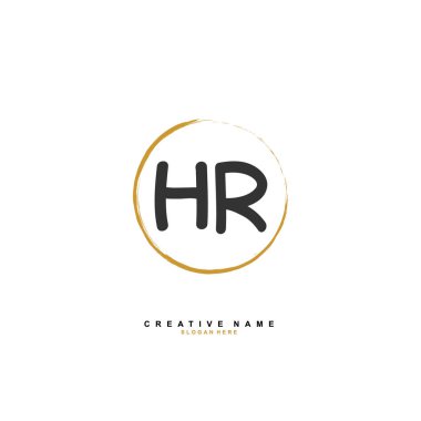 H R R Hr İlk logo şablonu vektörü. Harf logosu kavramı