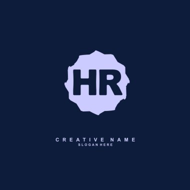 H R R Hr İlk logo şablonu vektörü. Harf logosu kavramı