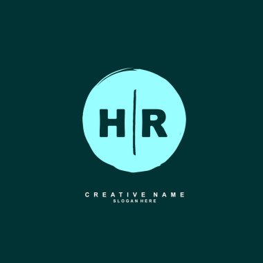H R R Hr İlk logo şablonu vektörü. Harf logosu kavramı