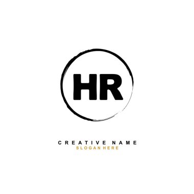 H R R Hr İlk logo şablonu vektörü. Harf logosu kavramı