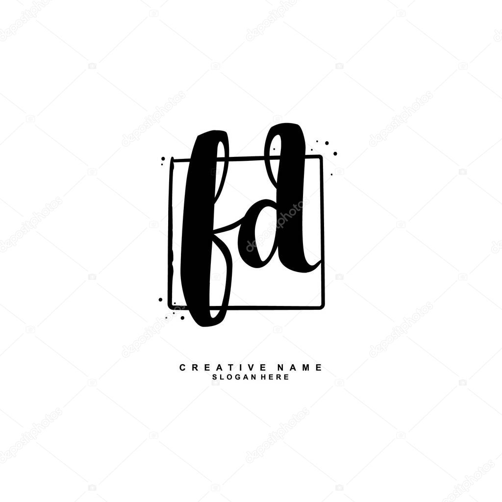 F D FD Initial logo template vector. Letter logo concept