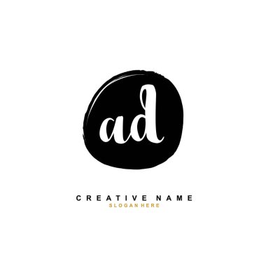 Bir D AD logo şablonu vektörü. Harf logosu kavramı