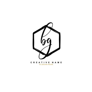 B G BG İlk logo şablonu vektörü. Harf logosu kavramı