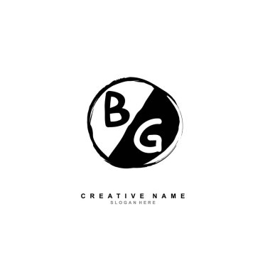 B G BG İlk logo şablonu vektörü. Harf logosu kavramı