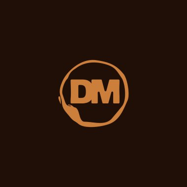 D M DM ilk logo şablonu vektörü. Harf logosu kavramı