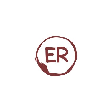 E R ER İlk logo şablonu vektörü. Harf logosu kavramı