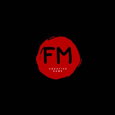 F M FM ilk logo şablonu vektörü. Harf logosu kavramı