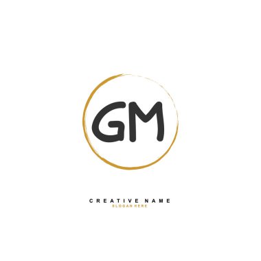 G M GM ilk logo şablonu vektörü. Harf logosu kavramı