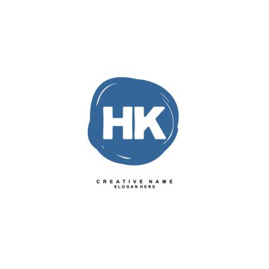 H K HK İlk logo şablonu vektörü. Harf logosu kavramı
