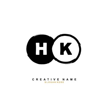 H K HK İlk logo şablonu vektörü. Harf logosu kavramı