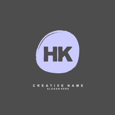H K HK İlk logo şablonu vektörü. Harf logosu kavramı