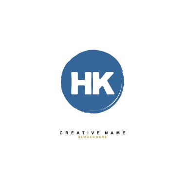 H K HK İlk logo şablonu vektörü. Harf logosu kavramı