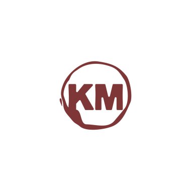 K M KM İlk logo şablonu vektörü. Harf logosu kavramı