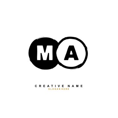 M A MA ilk logo şablonu vektörü. Harf logosu kavramı