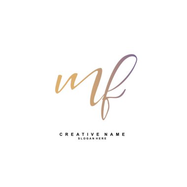 M F MF Initial logo template vector. Letter logo concept clipart