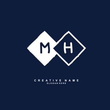 M H MH İlk logo şablonu vektörü. Harf logosu kavramı