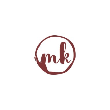 M K MK İlk logo şablonu vektörü. Harf logosu kavramı