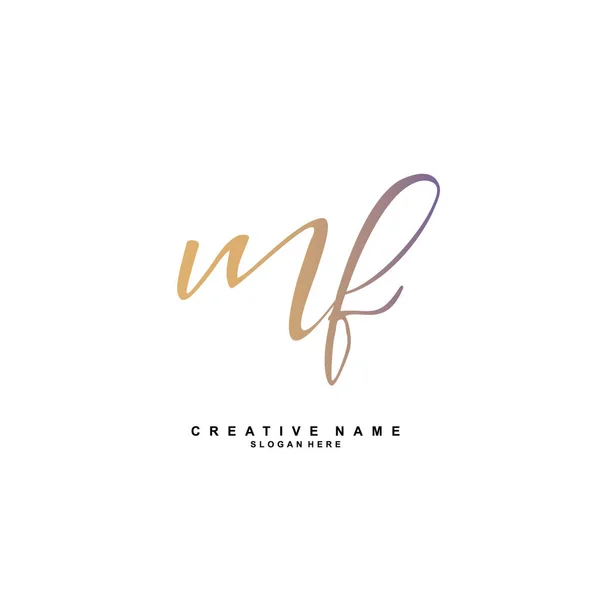 M F MF ilk logo şablonu vektörü. Harf logosu kavramı