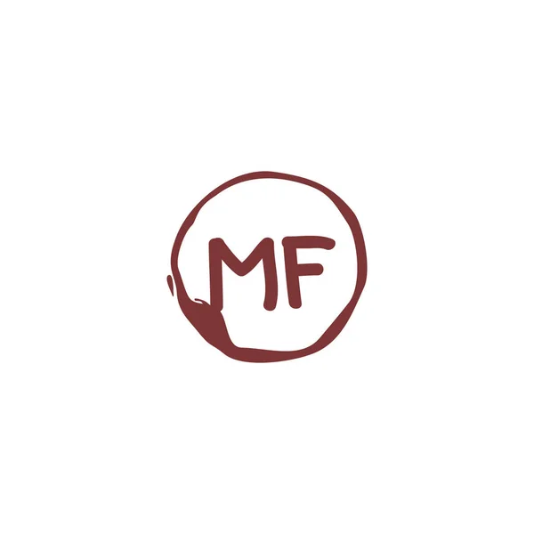 Mf初始标识模板向量 字母标识概念 — 图库矢量图片