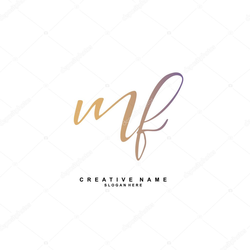 M F MF Initial logo template vector. Letter logo concept