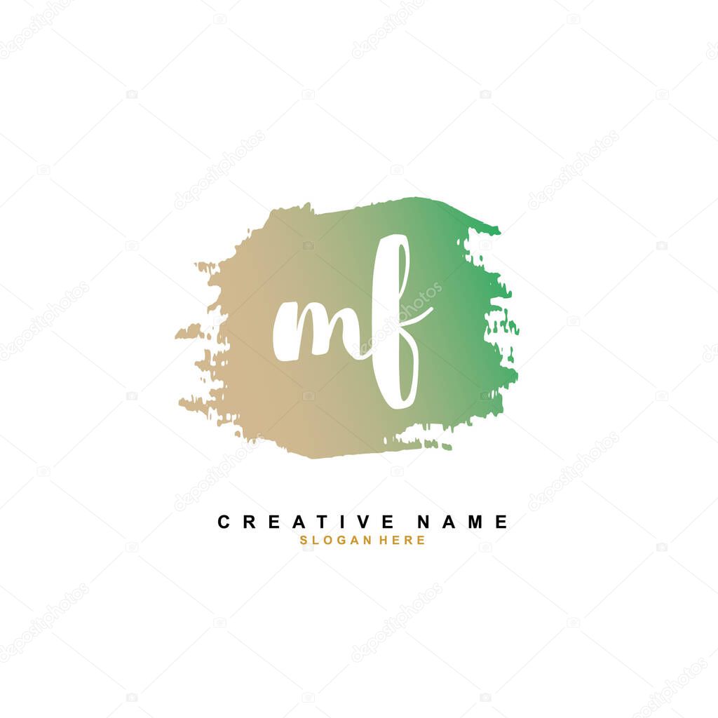 M F MF Initial logo template vector. Letter logo concept