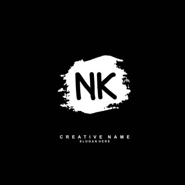  N K NK İlk logo şablonu vektörü. Harf logosu kavramı