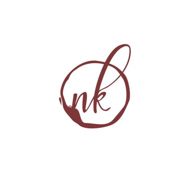 N K NK İlk logo şablonu vektörü. Harf logosu kavramı