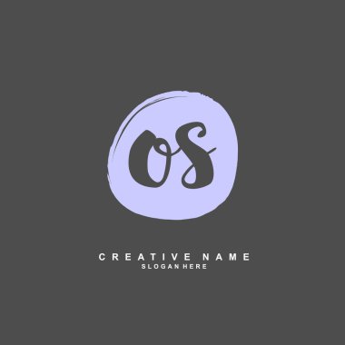 O S OS İlk logo şablonu vektörü. Harf logosu kavramı