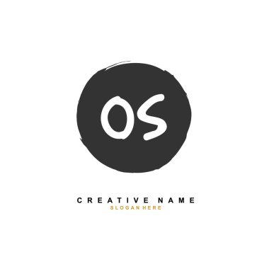 O S OS İlk logo şablonu vektörü. Harf logosu kavramı