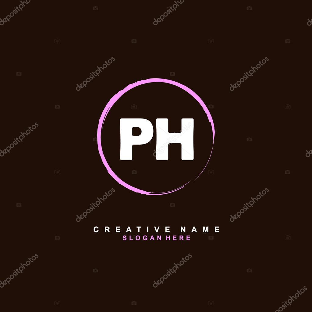 P H PH Initial logo template vector. Letter logo concept