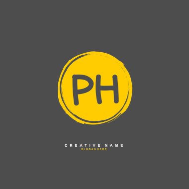 P H PH ilk logo şablonu vektörü. Harf logosu kavramı