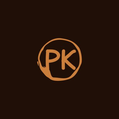 P K PK İlk logo şablonu vektörü. Harf logosu kavramı