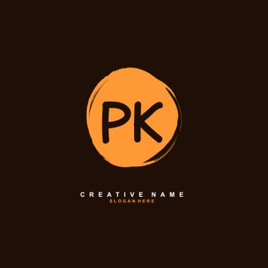 P K PK İlk logo şablonu vektörü. Harf logosu kavramı