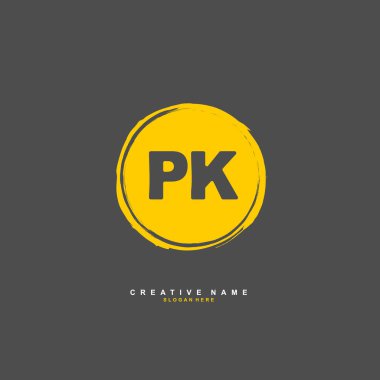P K PK İlk logo şablonu vektörü. Harf logosu kavramı