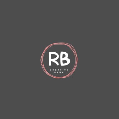 R B RB İlk logo şablonu vektörü. Harf logosu kavramı
