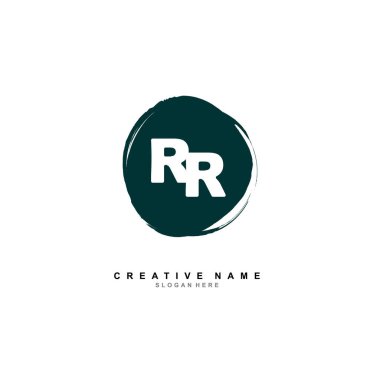 R R R R ilk logo şablonu vektörü. Harf logosu kavramı