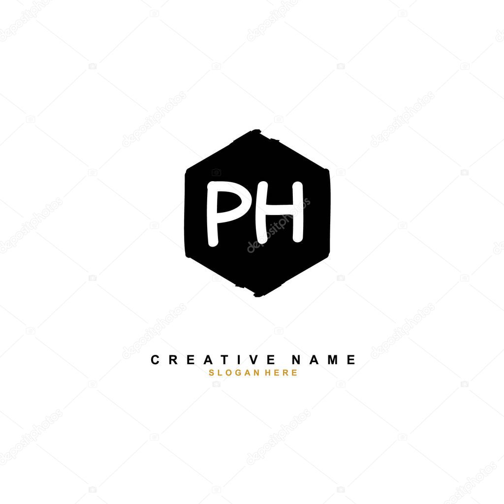 P H PH Initial logo template vector. Letter logo concept