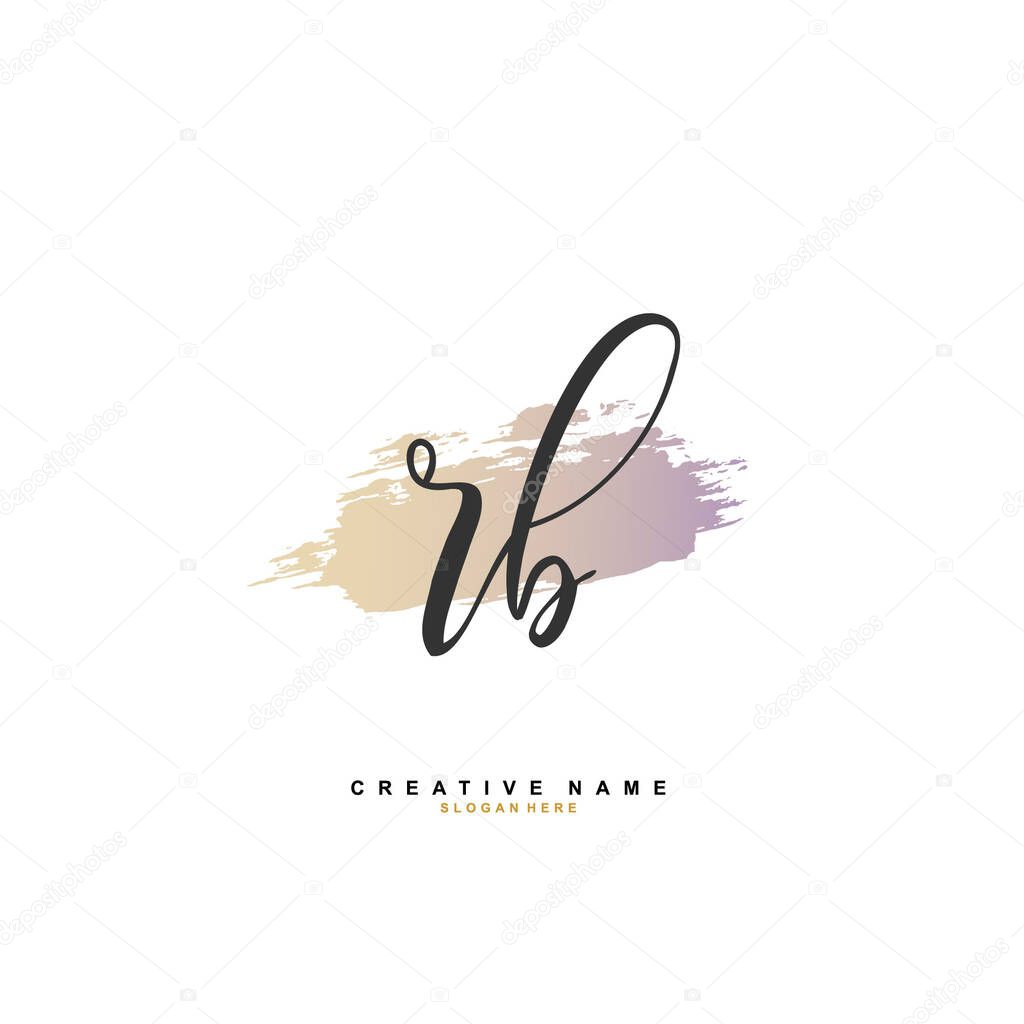R B RB Initial logo template vector. Letter logo concept