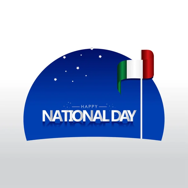 Itálie Národní den pro oslavu s trojbarevnou vlajkou — Stockový vektor