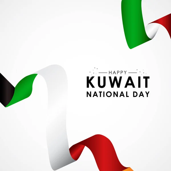 Kuvait Nemzeti Nap szalagvektoros tervezéssel Bannernek Print — Stock Vector
