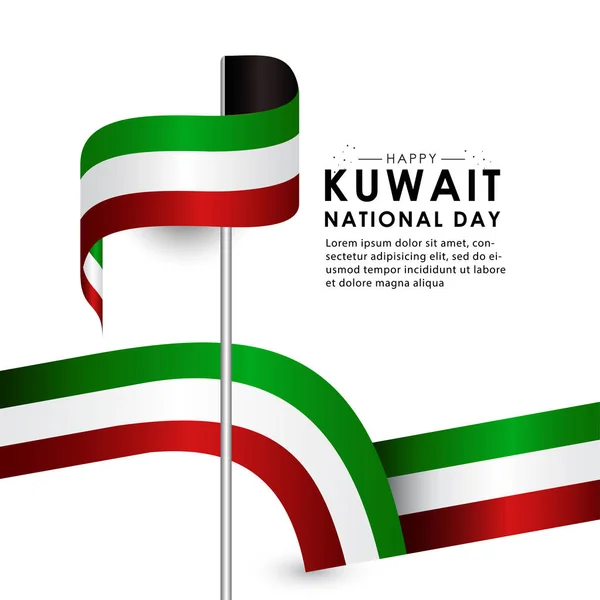 Kuvait Nemzeti Nap szalagvektoros tervezéssel Bannernek Print — Stock Vector