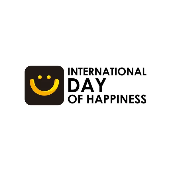International Day Happiness Vector Design Banner Print — Stock Vector