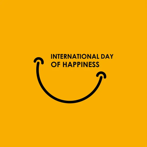 International Day Happiness Vector Design Banner Print — Stock Vector