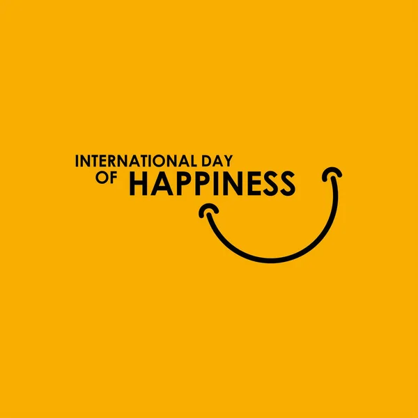 International Day Happiness Vector Design Banner Print — Stock Vector