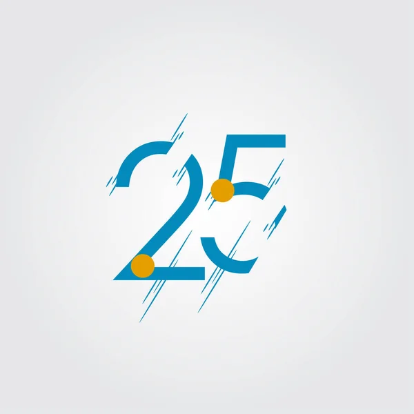 Banner Print için 25 Yıl Yıldönümü Mavi Numara Vektörü. Anı Kutla